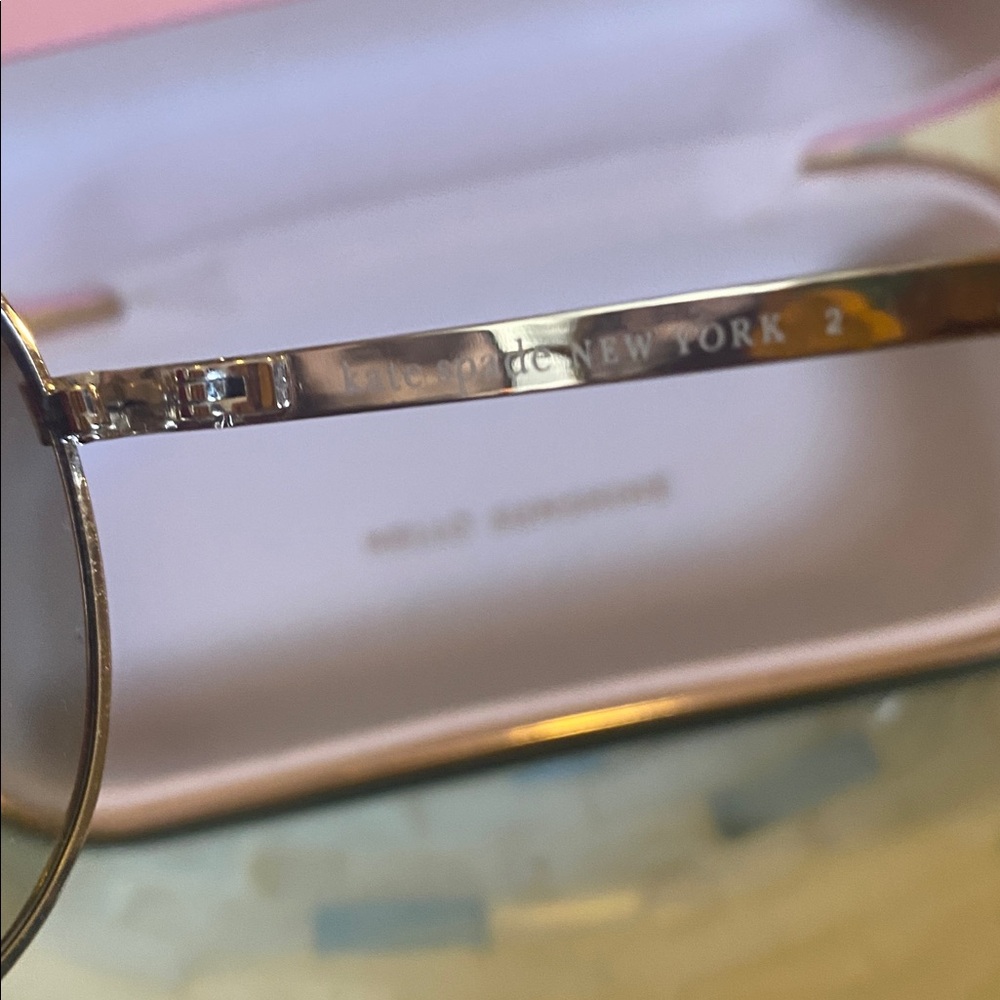 Kate Spade Women's Sunglasses Gold Black Metal Aviator Frame AVALINE2/S 0RHL HA - Picture 8 of 12